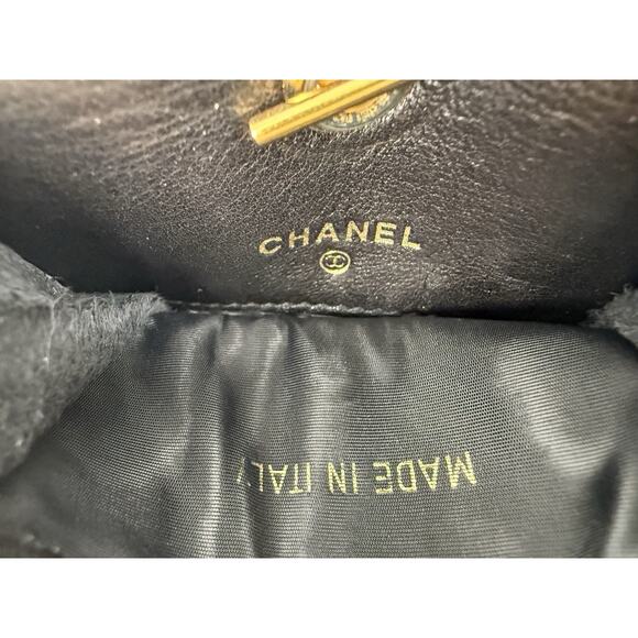 Chanel Vintage 1990 Waist Belt Multi Pouch Black Leather - Picture 5 of 13